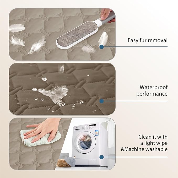 gogobunny 100% Double Sided Waterproof Dog Blanket Soft Pet Bed Cover Reversible Protect Furniture Couch Sofa Car for Puppy Cat Kids (Dark Walnut/Light Walnut, 30x80 Inch (Pack of 1))