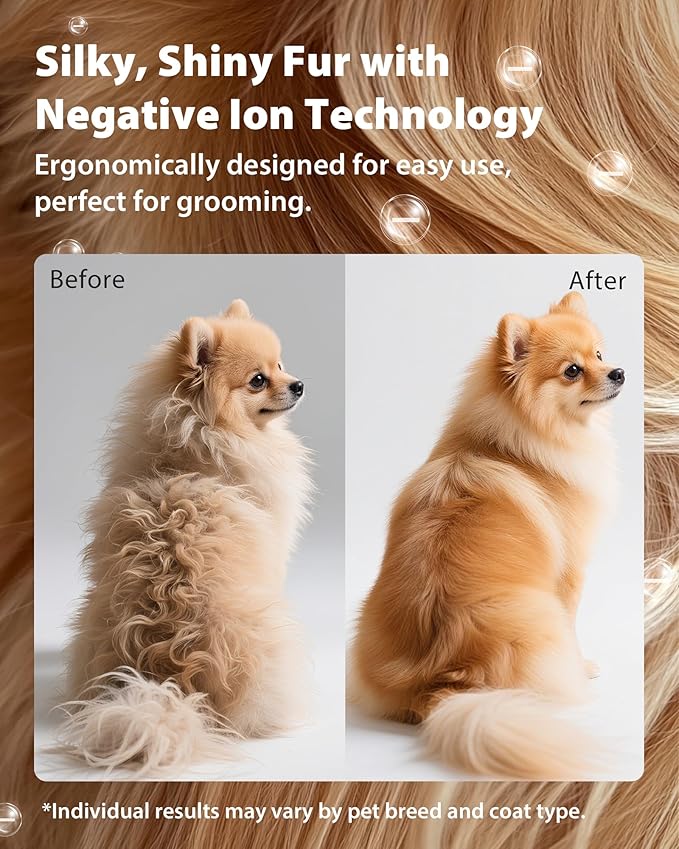 L&W BROS. 2-in-1 Pet Hair Dryer with Clamp Stand – Wearable & Hands-Free Dog Grooming Dryer, 950W Low Noise Blower with 5 Heat & 3 Speed Settings, for Small to Medium Pets (Green)