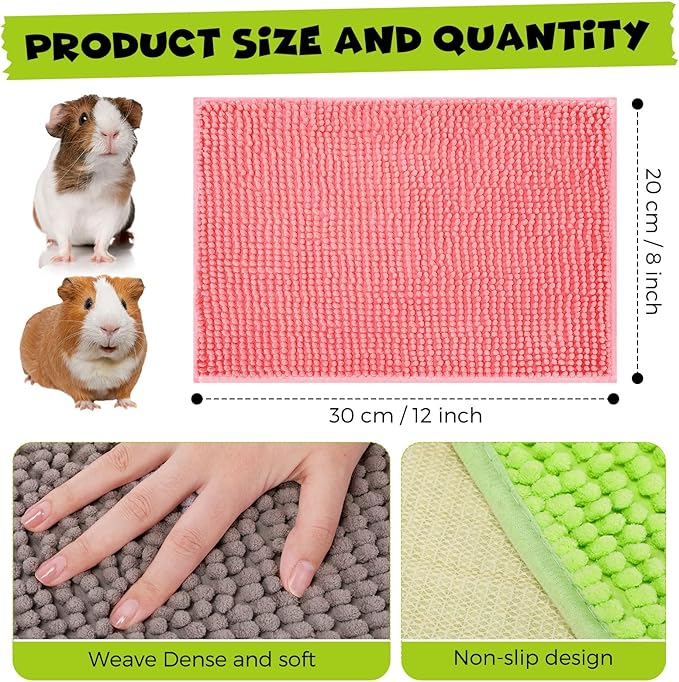 Barydat 8 Pcs Guinea Pig Cage Liner for Guinea Pig Cage Bedding Reusable Rabbit Mat Pad Washable Training Pad Animal Sleeping Bedding Mat
