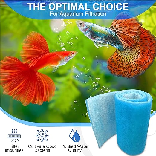 Big Kahuna Aquarium Filter Floss Rolls – 12-inch Pond and Aquarium Filter Media – 1-inch Thick Wet/Dry Aquarium Filter Pad – Bonded Filter Media Pad for Freshwater or Marine Aquariums, Ponds – 20ft