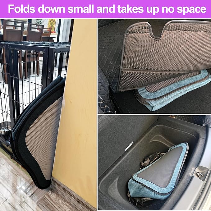 PetDogCatDrying Box Waterproof Anti-Hair Flying Portable Cat Cage Kennel Portable Foldable Cat Drying Room Pet Dry Room Pet HairDryerClean Grooming House Dryer Cage for Cats/Dogs (Trapezoid Blue)