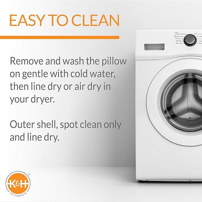 K&H Pet Products Heated Cat Bed for Large Cats, Thermo-Kitty Mod Dream Pod Heated Cat Cave Tent House Bed for Indoor, Warming, Washable Cushion, Waterproof Heater, Safety Listed - 22in Round Tan