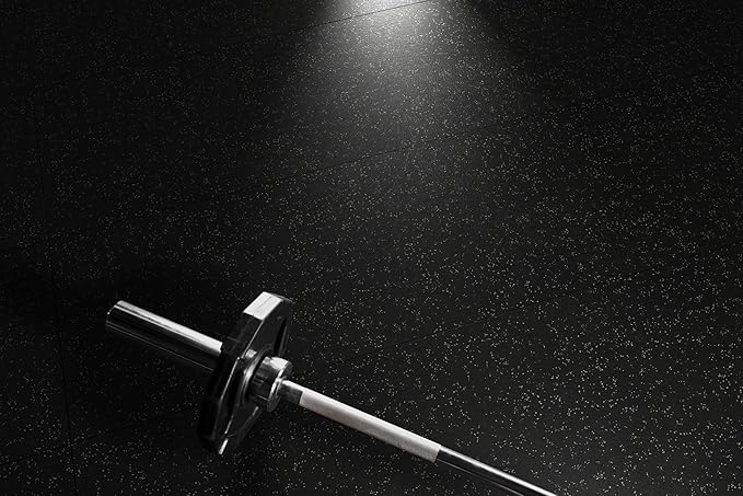 Playsafer Genaflex Rubber Gym Floor Mat, Heavy Duty Commercial Protective Gym Flooring Roll - 8mm Thick (4' X 6', 15% Red)