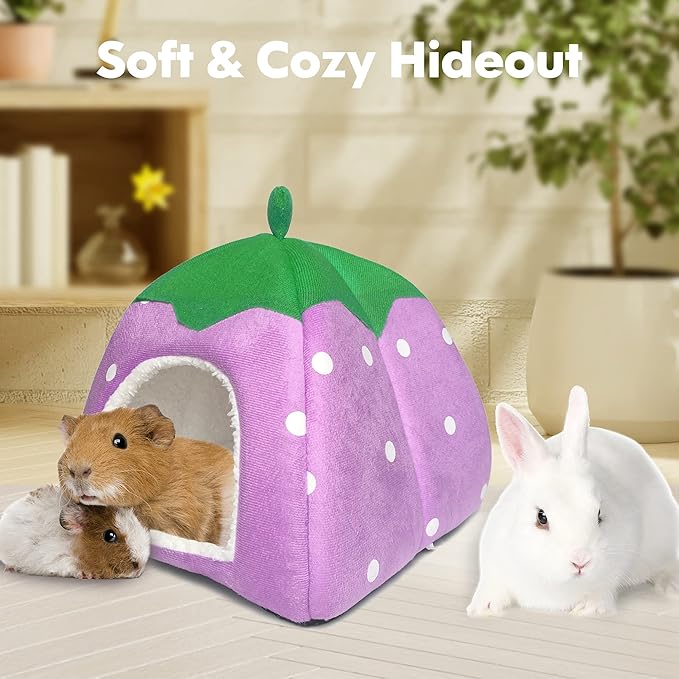 Guinea Pig Hideout Bed Rabbit House Cave Accessories Cozy Hide-Out for Bunny Hedgehog Ferret Chinchilla&Other Small Animals