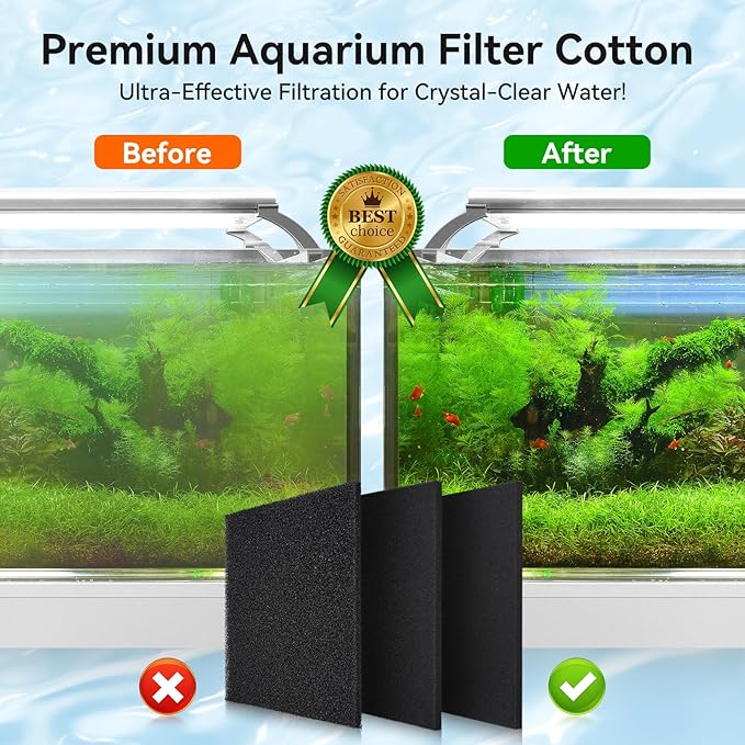 Aquarium Filter Sponge Pad, Filter Media Foam Sponges, Filter Accessories for Fish Tanks and Ponds (18.5"x18.5"x0.8", 20PPI, 1 Pack)