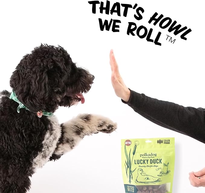 Polkadog Lucky Duck Crunchy Training Bits – All Natural, Grain Free Healthy Training Treats for Dogs. Handcrafted & Made in USA. Great for Dogs with Allergies or Sensitive Stomachs – 7oz