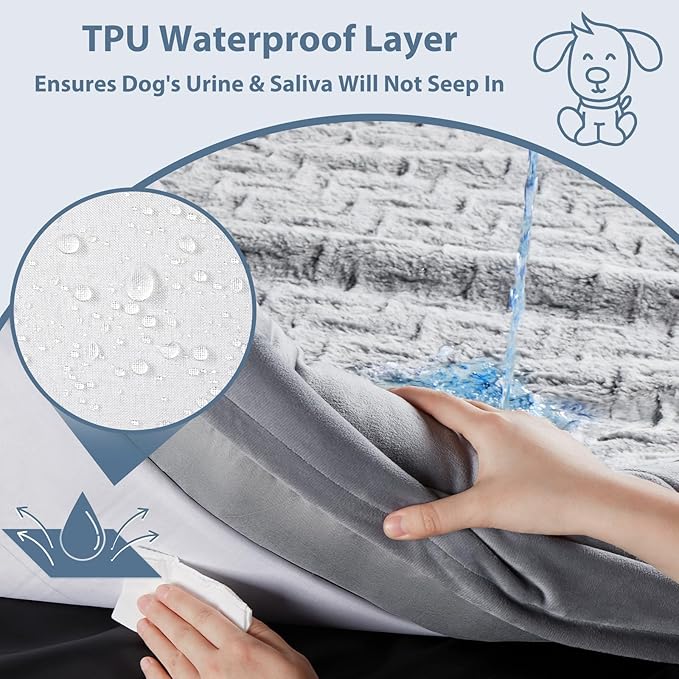 WNPETHOME XL Extra Large Dog Bed, Washable Dog Couch with Removable Waterproof Cover, Orthopedic Large Pet Sofa Bed with Bolster Sides for Sleeping