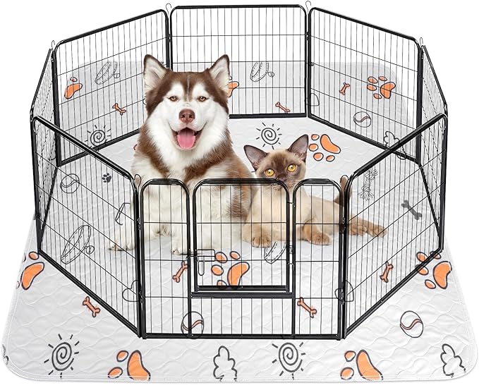 Washable Pee Pads for Dogs, Extra Large 72"x72" Super Absorbent Reusable Training Dog Pads, 100% Waterproof Non-Slip Dog Mat for Training, Whelping, Housebreaking, Incontinence, for Playpen, Crate