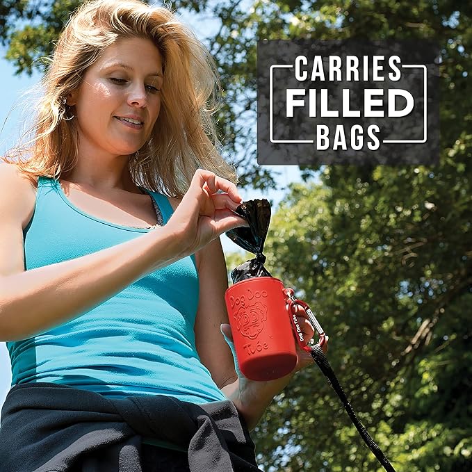 Dog Doo Tube Filled Dog Waste Bag Holders - Reusable Dog Poop Bag Tubes Designed to Keep in Odors and Germs