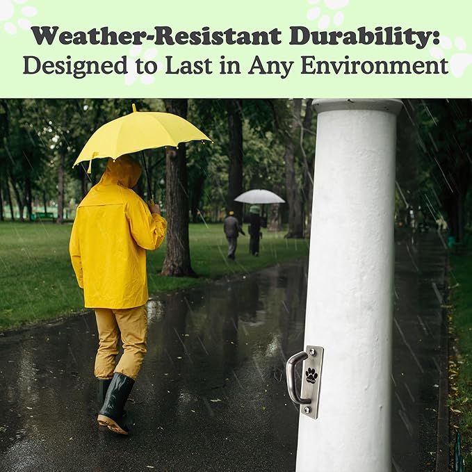 Canine Hitch- Secure Dog Leash Parking Mounted Indoor – Outdoor Wall Hook - Tie Out Stainless Steel Practical Lead Management for Home & Business, Slim Compact