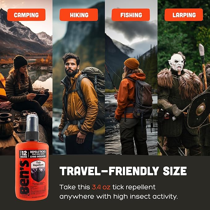 Ben's Tick Repellent - Tick, Mosquito & Insect Repellent Spray for Adults & Children - Bug Spray with 20% Picaridin - Offers 12 Hours of Protection - 3.4 fl oz (Pack of 3