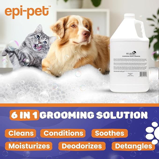 Puppy Safe 6in1 Pet Shampoo, Shampoo for Dogs with Deshedding Coat, Dry Itchy Skin, Hypoallergenic and Sensitive Skin, Scented Vanilla and Lavender (1 Gallon (Pack of 4), 1 Gallon (128 Fl oz))