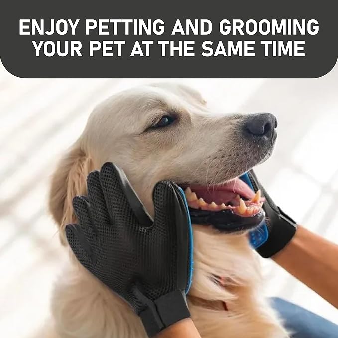 Maxpower Planet Pet Grooming Gloves for Dogs and Cats - Grooming Mitt for Dogs -Cat Gloves - Hair Removal Bruh - All Hair Types