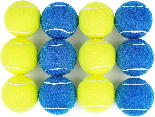 Prime Pets Tennis Balls for Dogs, Non-Squeak, 12 Pack, Thick Bouncy Dog Balls, Dog Toy Balls for Indoor Outdoor Play, Fetch Toys for Medium, Large Dogs