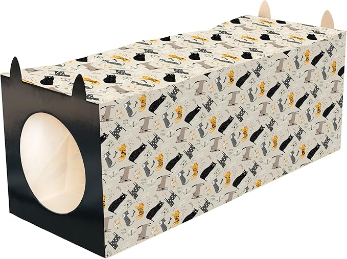 Kitty City Paper Bag Scratchers for Cats, Cat Print Paper Bag Tunnel Scratcher