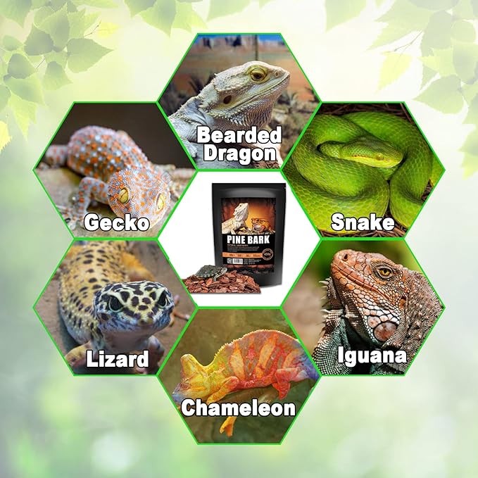 BNOSDM Reptile Cork Bark Substrate Bedding Tortoise Natural Cork Wood Chips Reptile Breeding Bedding Habitat Decor for Ball Python Lizard Snake Spiders Geckos Bearded Dragons Hermit Crabs （0.99LB）