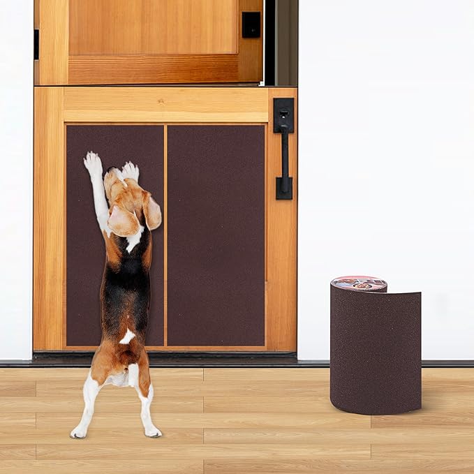 Pet Nail Self Adhesive Replacement Emery Paper Fits Most Dog Scratch Pad Cat Litter Box DIY on The Places Where Pets Like to Scratch Alternatives to Cat and Dog Nail Clippers (10in*13ft, Brown)