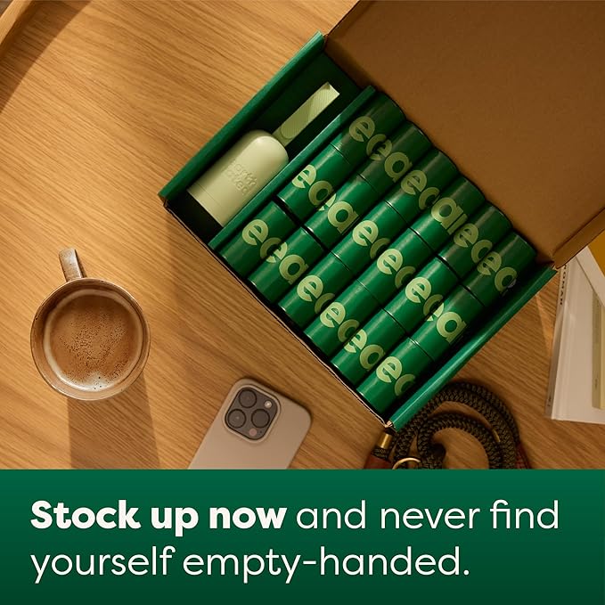 Earth Rated Dog Poop Bag Holder, Durable and Guaranteed Leakproof, Lavender Scented, 1 Dispenser and 900 Bags