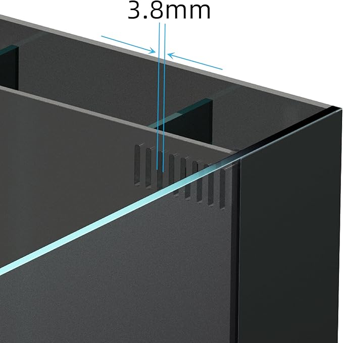 LANDEN 40C 11 Gallon Ultra Clear Glass Rimless Low Iron Aquarium Tank with Rear Filtration Chamber(Return Pump Included) for Salt and Fresh Water,15.8Wx15.8D×15.8H in(40x40x40cm) 6mm Thickness