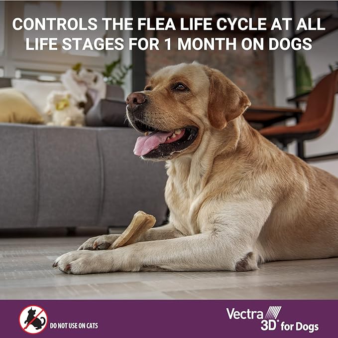 Vectra 3D for Dogs Flea, Tick & Mosquito Treatment & Prevention for Extra Large Dogs (Over 95 lbs), 6 Month Supply