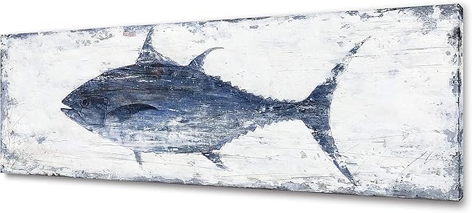 Yihui Arts Canvas Wall Art Abstract Fish Canvas Art- One Panels Nordic Minimalist Painting Large Pictures Canvas Artwork Framed for Home Office Decor