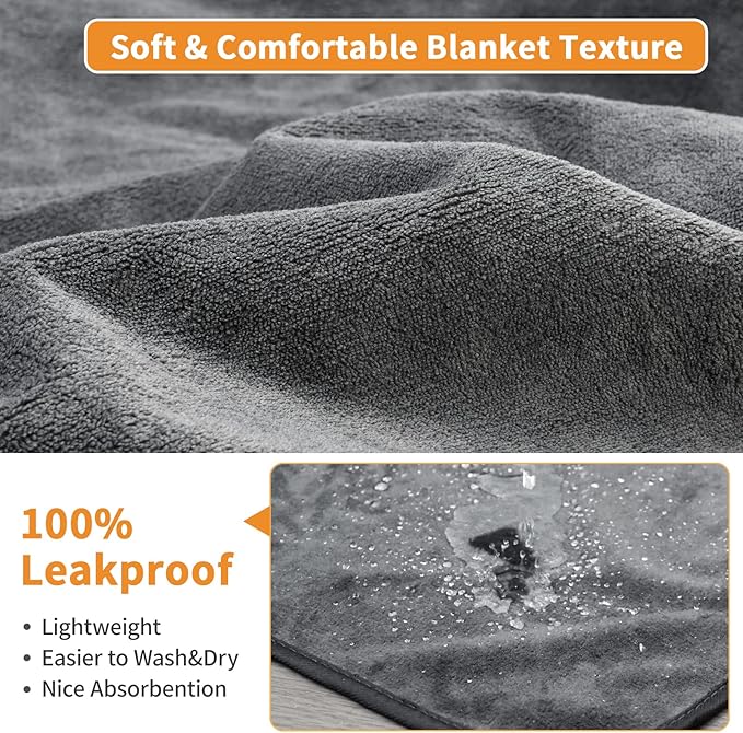 Washable Pee Pads for Dogs, 24x36 4 Pack Reusable Whelping Pads, Absorb Dog Mats Non-Slip Puppy Training Pads for Whelping, Potty, Training, Playpen, Crate