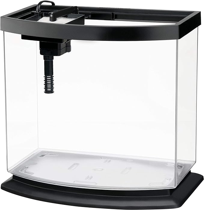 Aqueon LED MiniBow Small Aquarium Fish Tank Kit with SmartClean Technology, Black, 2.5 Gallon