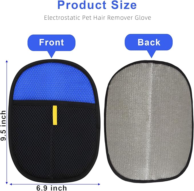 Pet Hair Remover Glove,Washable Cat Dog Hair Remover Tool for Furniture Bed Sheets Couch Clothes Carpet Car Seat 1PC