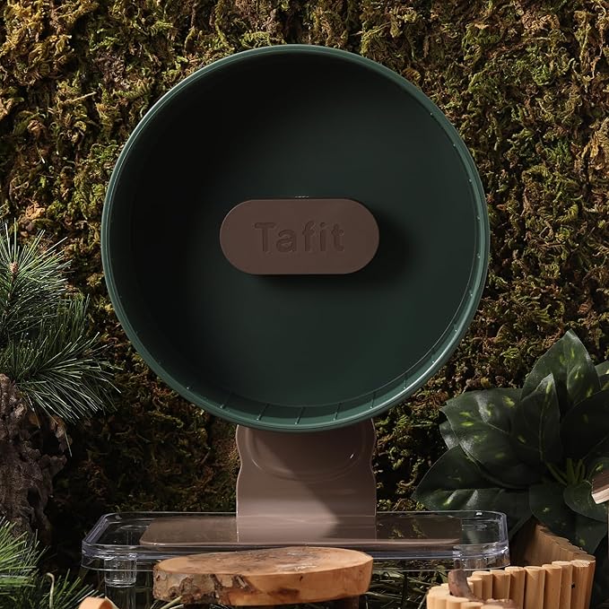 Silent Hamster Wheel 8.7 Inch Dual-Bearings Small Animals Quiet Running Exercise Wheels, Height Adjustable for Dwarf Hamsters, Gerbils, Mice, Hedgehog, or Other Small Pets, Avocado Green