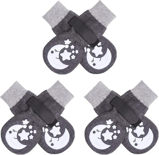 BEAUTYZOO Anti-Slip Dog Socks,Dog Shoes for Hot/Cold Pavement,Paw Protectors with Grips 3 pairs for Puppy Small Medium Large Senior Old Dogs,Dog Socks to Prevent Licking and Hardwood Floor Protection