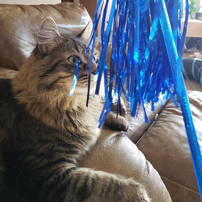 ADUCK Interactive Cat Teaser Wand Toy with Tassels - Durable Cat Chaser for Indoor Kitten Exercise, Boredom Relief & Training Play - Assorted Color, 1 Pack