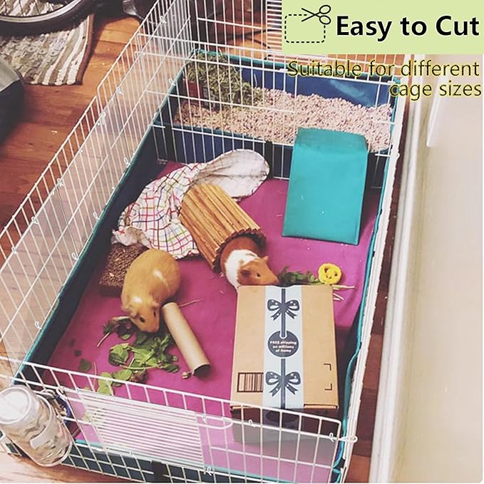 Pet Cage Liner Protection, Rabbit Cage Plastic Panels, 12 PCS Cage Urine Guard for Rabbit, Guinea Pig, Hamster, Hedgehog, Chinchilla, Ferret, Bunny - Transparent, 11.8"x5.9"