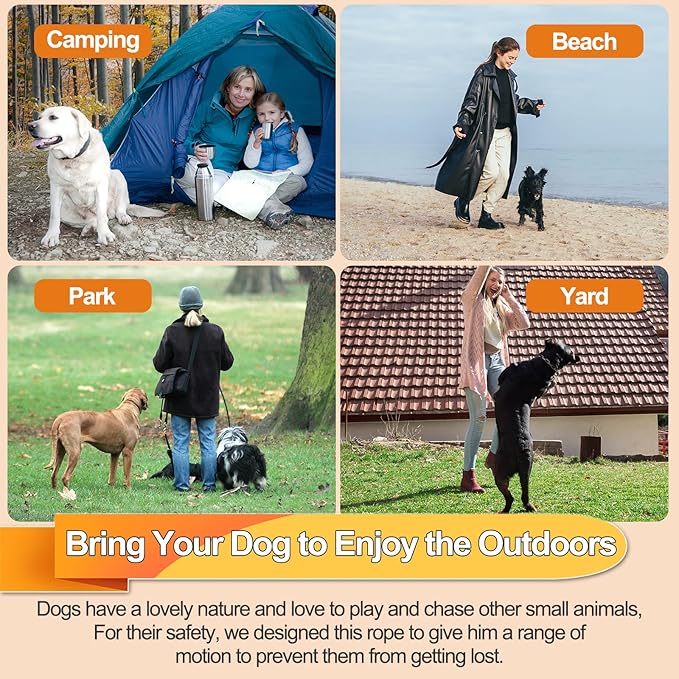 Tie Out Cable for Dogs,150FT Dog Leads,Heavy Duty Tie Out Cable for Large Dogs Up to 125lbs,Durable Dog Runner Tether Line for Outdoor,Yard