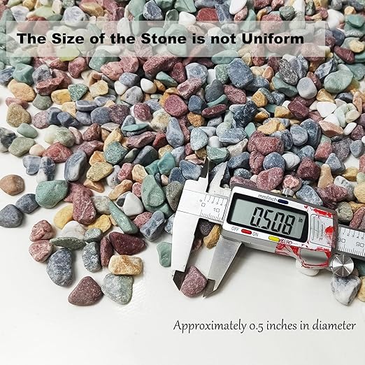 15LB Succulents Rocks for Plants Cactus Gravel Pebbles for Fish Tank 1/2 Inch Natural River Rocks for Vase, Aquarium, Landscaping,Bonsai,Terrarium Pebbles, Mixed Color