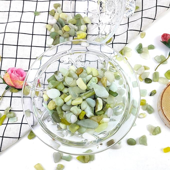 2 lbs Jade Rocks for Plants Indoor, 1/4 inch Small Pebbles for Plants, Decorative Rocks for Succulents Cactus Vases Landscaping Drainage and Outdoor Garden Rocks