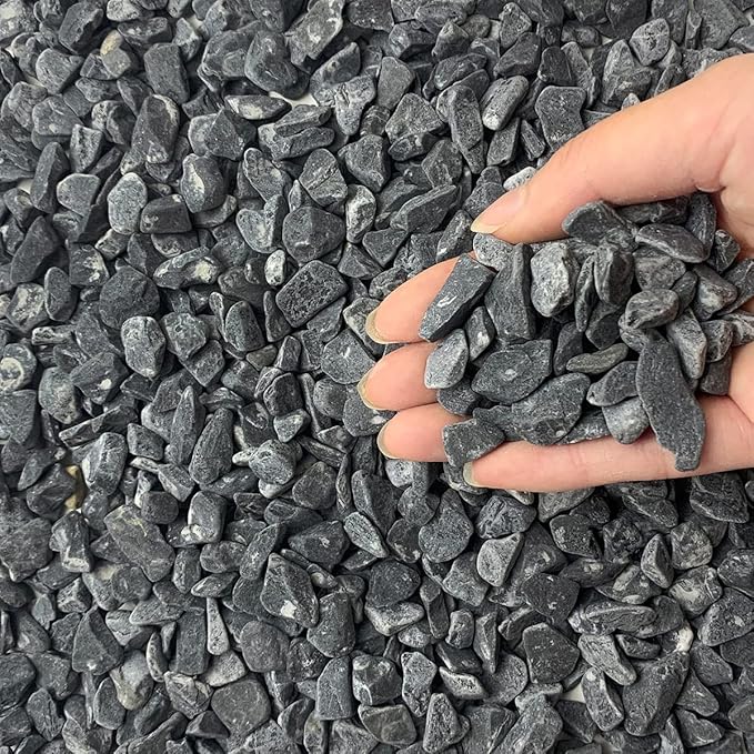 2lbs Black Gravel, 3/8 Inch Black Stones. Decorative Black Rocks for Succulent Plants, Vase, Cactus, Bamboo Plants and Outdoor Garden Landscaping