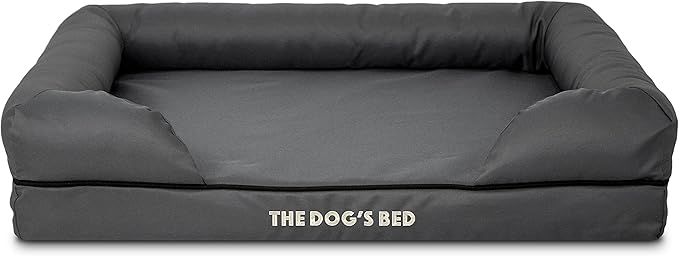 The Dog’s Bed Medium Oxford Grey 30x23.5, Memory Foam, Pain Relief: Arthritis, Hip & Elbow Dysplasia, Post Surgery, Lameness, Supportive, Calming, Waterproof Washable Cover, Veterinary Approved