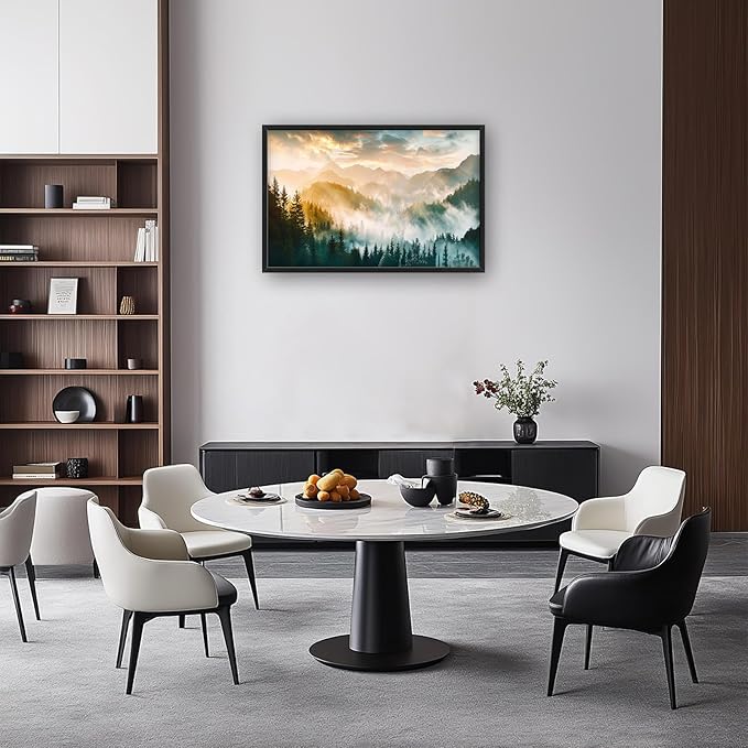 Mountain Large Wall Art Foggy Forest Landscape Pictures Sunrise Wall Decor Nature Scenery Canvas Print Painting Artwork for Bathroom Living Room Bedroom 36L" x 24W"