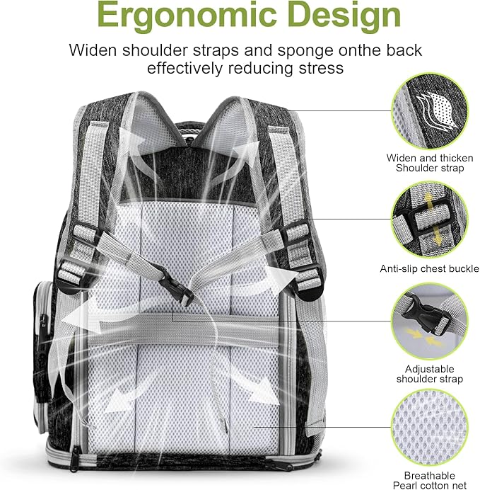 Expandable Cat Backpack,Cat Bubble Backpack Carrier for Carrying Cats, Pets and Small Dogs,Airline-Approved,Designed for Travel, Hiking, Walking,Car （Black