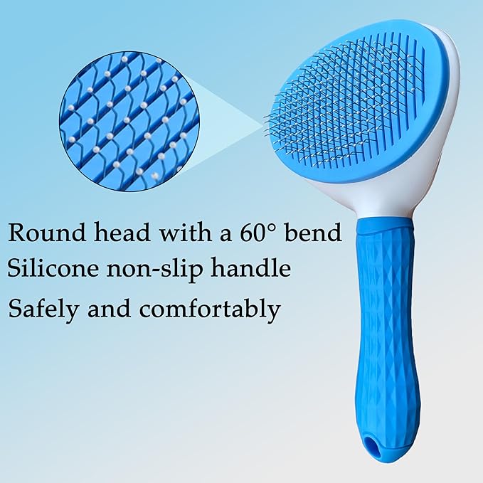 Pet Gromming Kit Nail Clipper&Hair Brush for Dog&Cat Brush Self Cleaning Slicker Brush with Release Button, Dog Shedding Brush for Cat Grooming Comb Rabbit Nail Clipper with Nail File Dog Claw Trimmer