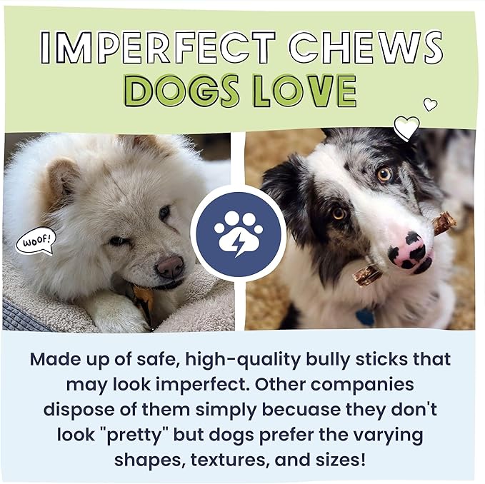 Pawstruck Natural Bizarre Bully Sticks Bargain Bag for Dogs & Puppies - Variety Pack of 8-12" Long Lasting Eco-Conscious Beef Chew Treats - 1 lb. Bag - Packaging May Vary