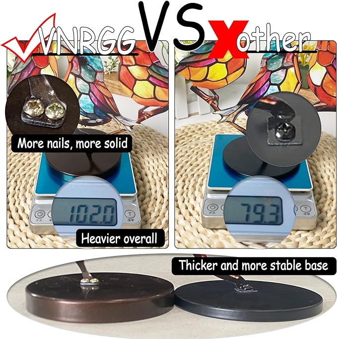 5 Birds on a Branch, Metal Desktop Decorations, Home Bird Decorations for Office, Window, Aviary, Garden, Gifts for Bird Lovers, Boxed Set.