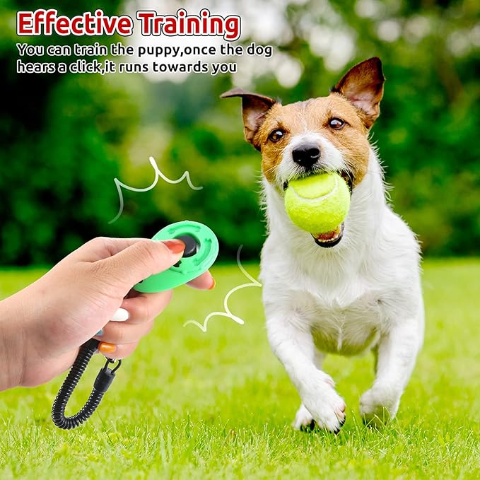 Frienda 18 Pieces Dog Training Clicker, Pet Behavioral Training Clickers with Wrist Strap for Dogs Cats Puppy Birds Horses(Multicolor)