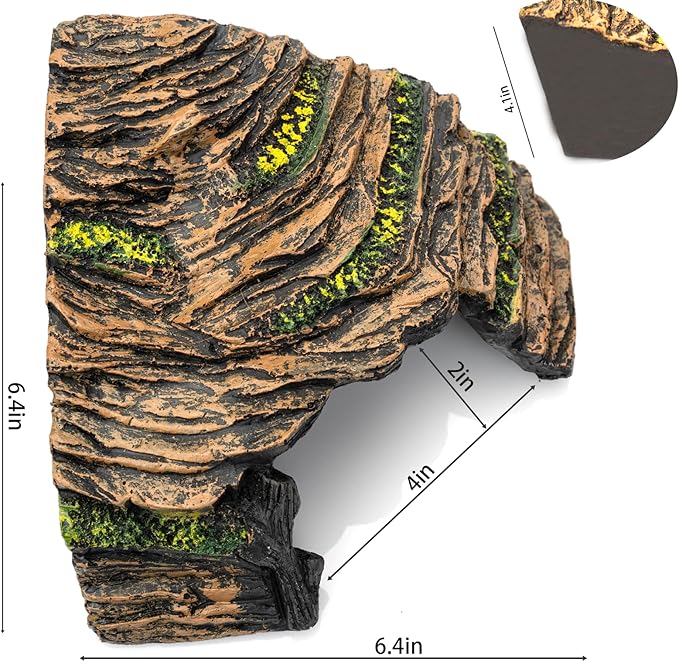 Reptile Hide Cave - Naturalistic Terrarium Décor for Reptiles and Amphibians, Safe & Comfortable Hideout