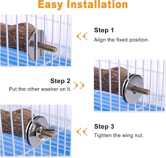 Natural Wood Bird Perch Stand Platform, Hanging Round Wooden Rotating Platform Pet Parrot Bird Cage Perches for Parakeet Parrots Cockatiel Hamster Gerbil Chinchillas(Round Platform)