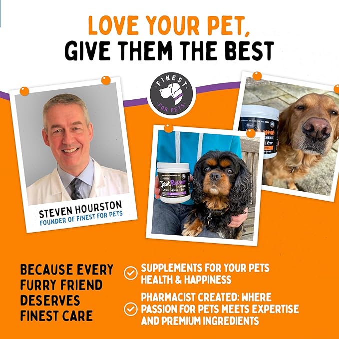 Joint Repair Hip and Joint Chews for Dogs Glucosamine, Chondroitin, MSM, Hemp, Omega 3 & Turmeric for Dog Joint Support, Mobility & Pain Relief - (120 Chicken Chews, Made in USA)