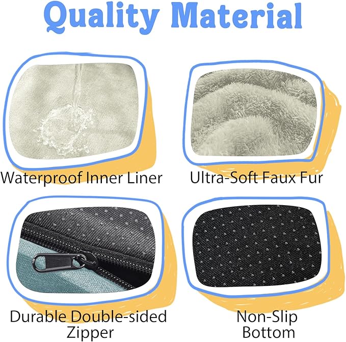 Washable Orthopedic Large Dog Bed - Dog Beds Large Sized Dogs with Removable Cover Waterproof Orthopedic XL Pet Bed with Bolster