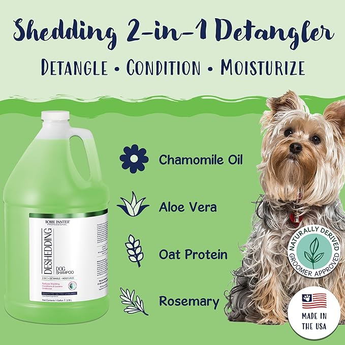 Bobbi Panter Dog Shampoo - Made in USA - All Natural Formula for Heavy Duty Deodorizing & Degreasing - Concentrated 25:1 for Professional Groomers - Fresh Clean Scent, 1 Gallon
