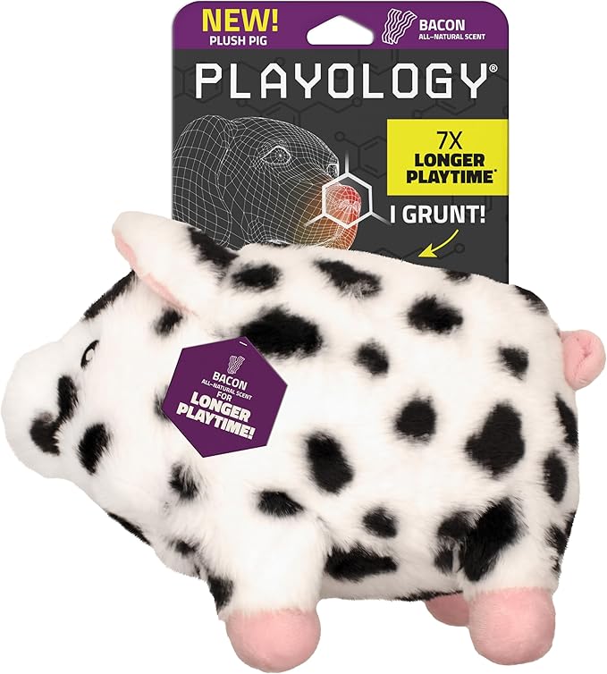 Playology Dog Toys | Plush Toy Pig Stuffed Animal for Dogs | Jumbo Pork Sausage Scented Toy - Easy to Clean and Made from Non Toxic Materials