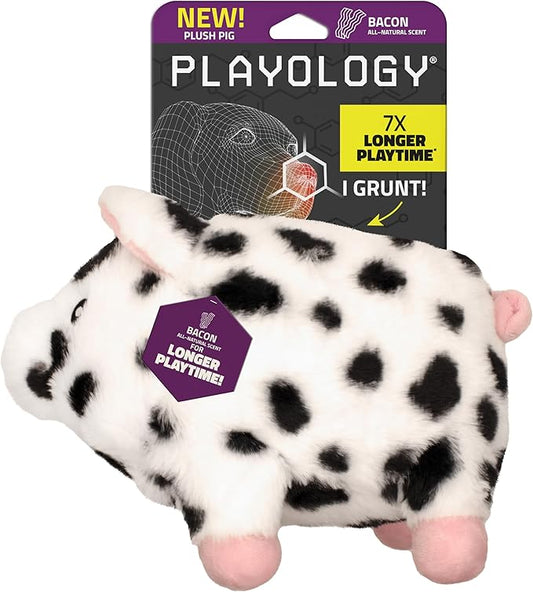 Playology Dog Toys | Plush Toy Pig Stuffed Animal for Dogs | Jumbo Pork Sausage Scented Toy - Easy to Clean and Made from Non Toxic Materials